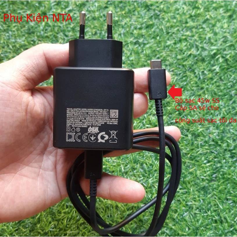 Bộ Sạc Siêu Nhanh 45W SAMSUNG tốc độ 2.0 Cáp Type C 5A Note/S22 Ultra/S23 Ultra/S24 ultra/S26Ultra/fold7/zflip6/Tab S10