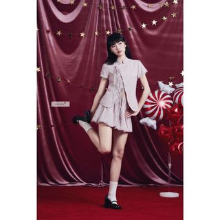 𝐌𝐨𝐮𝐥𝐢𝐧 𝐒𝐤𝐢𝐫𝐭 - Chân váy ngắn dáng bí sọc hồng nhien.official NCV00020