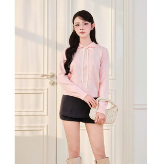DELIZ - Áo len cho nữ cổ sen phối nơ dài tay tiểu thư nhiều màu bst thu đông AL75