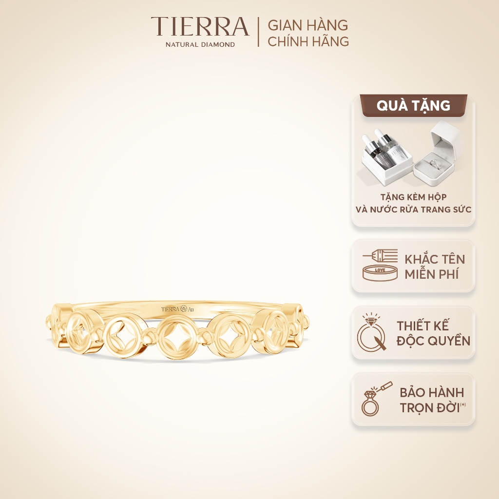 [BST Thần Tài 2026] Nhẫn Tierra Hỷ Khí Vẹn Tròn FNN5118, Vàng 10K/ 14K/ 18K, Mang May Mắn Vượng Tài Lộc