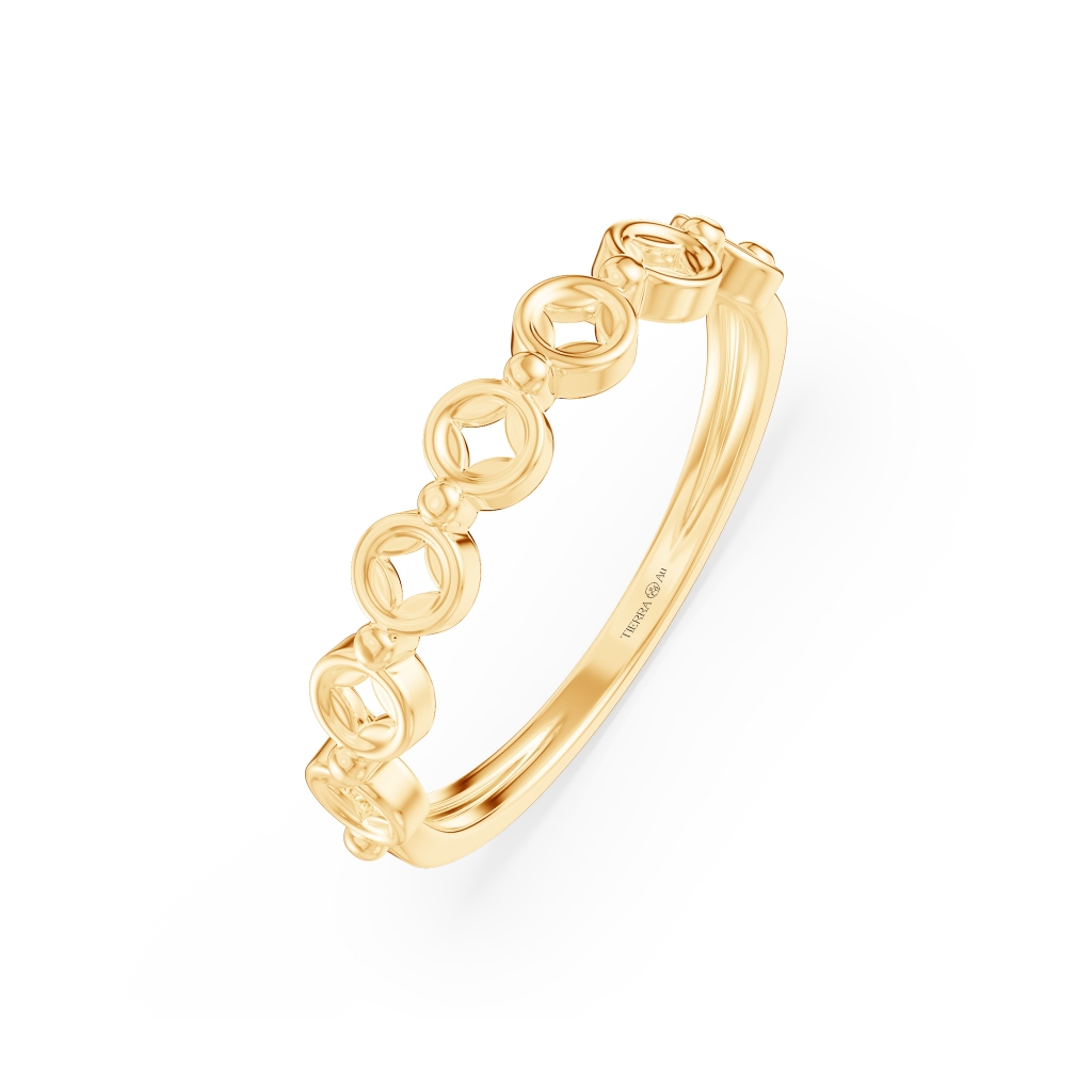 [BST Thần Tài 2026] Nhẫn Tierra Hỷ Khí Vẹn Tròn FNN5118, Vàng 10K/ 14K/ 18K, Mang May Mắn Vượng Tài Lộc