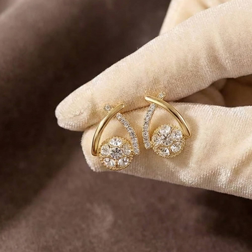 Bông tai bạc nữ đính đá cao cấp phong cách Hàn Quốc hiện đại sang chảnh dành cho nữ ChicEar Jewelry Collection
