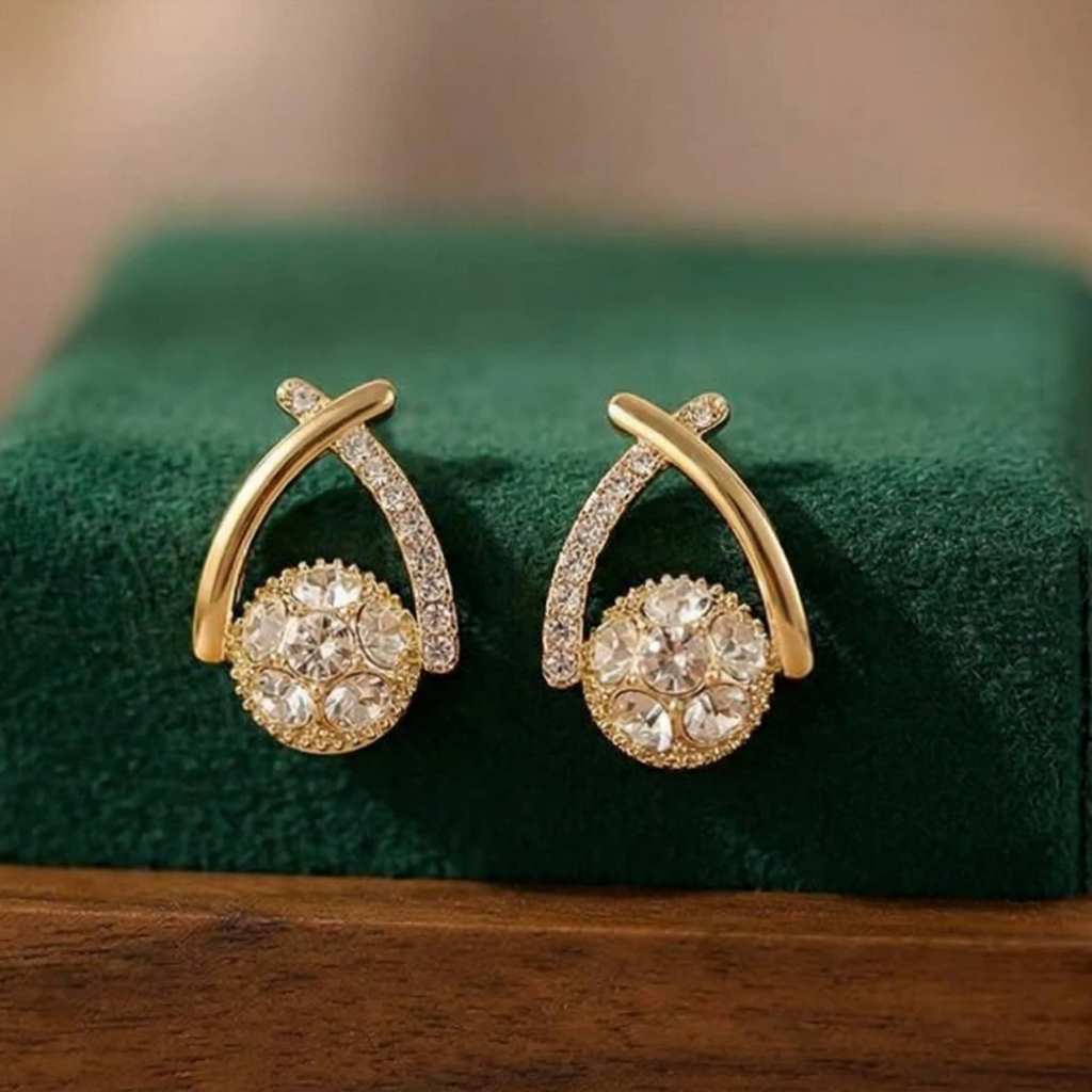 Bông tai bạc nữ đính đá cao cấp phong cách Hàn Quốc hiện đại sang chảnh dành cho nữ ChicEar Jewelry Collection