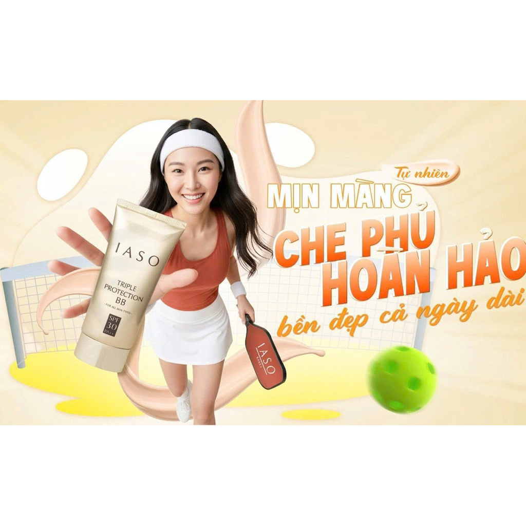 { Hàng công ty } Kem nền trang điểm BB IASO 3in1 Triple Protection SPF 30 PA++