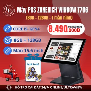 [WINDOW- 8GB+128GB] Máy POS bán hàng Zonerich T706 WINDOW 11 8GB+128GB, cảm ứng mượt, BH chính hãng 12 tháng