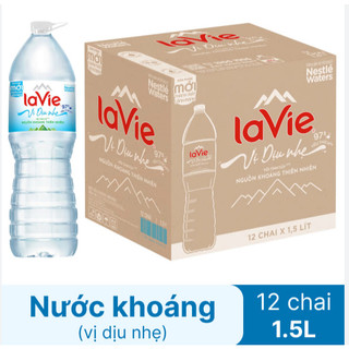 Nước suối Lavie vị dịu nhẹ 1500ml thùng 12 chai