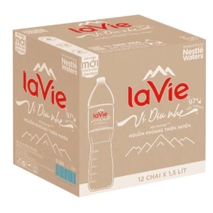 Nước suối Lavie vị dịu nhẹ 1500ml thùng 12 chai