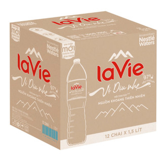 Nước suối Lavie vị dịu nhẹ 1500ml thùng 12 chai