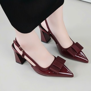 Giày cao gót nữ Mũi Nhọn Nơ To Thời thượng Sang trọng Trẻ trung - Giày Bánh Bèo mã Giaysandalvienluanoto