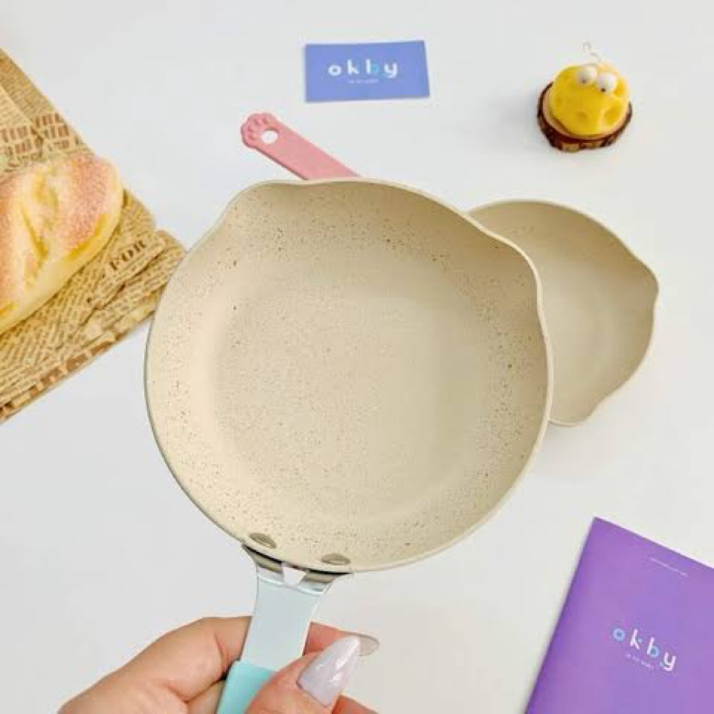 Chảo chống dính hình gấu OKBY 14cm chế biến đồ ăn dặm cho bé
