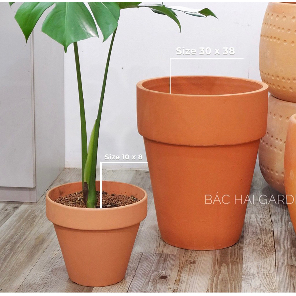 CHẬU GỜ ĐẤT NUNG LỚN VINTAGE D30H38