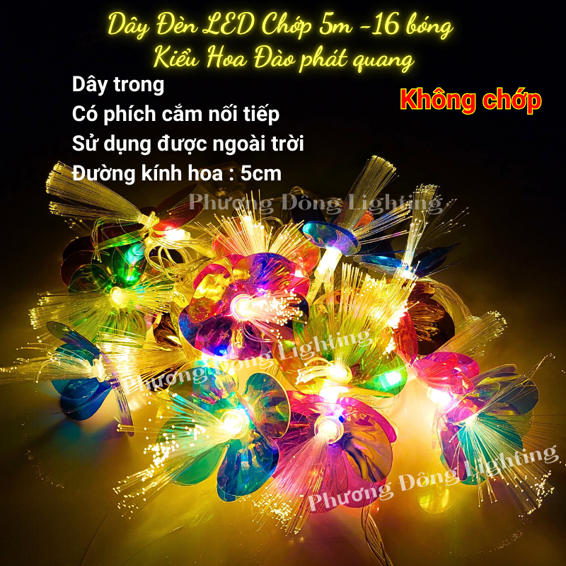 Dây đèn Led chớp kiểu Bươm bướm Hoa mai Hoa đào Phát quang Trang trí Lễ Tết CÓ NỐI