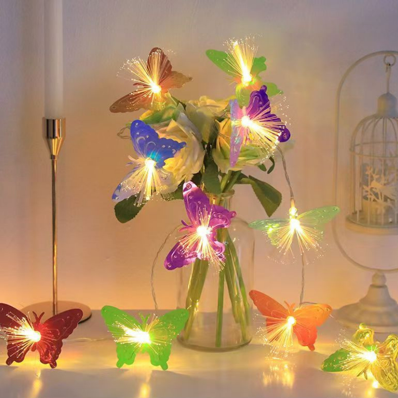 Dây đèn Led chớp kiểu Bươm bướm Hoa mai Hoa đào Phát quang Trang trí Lễ Tết CÓ NỐI