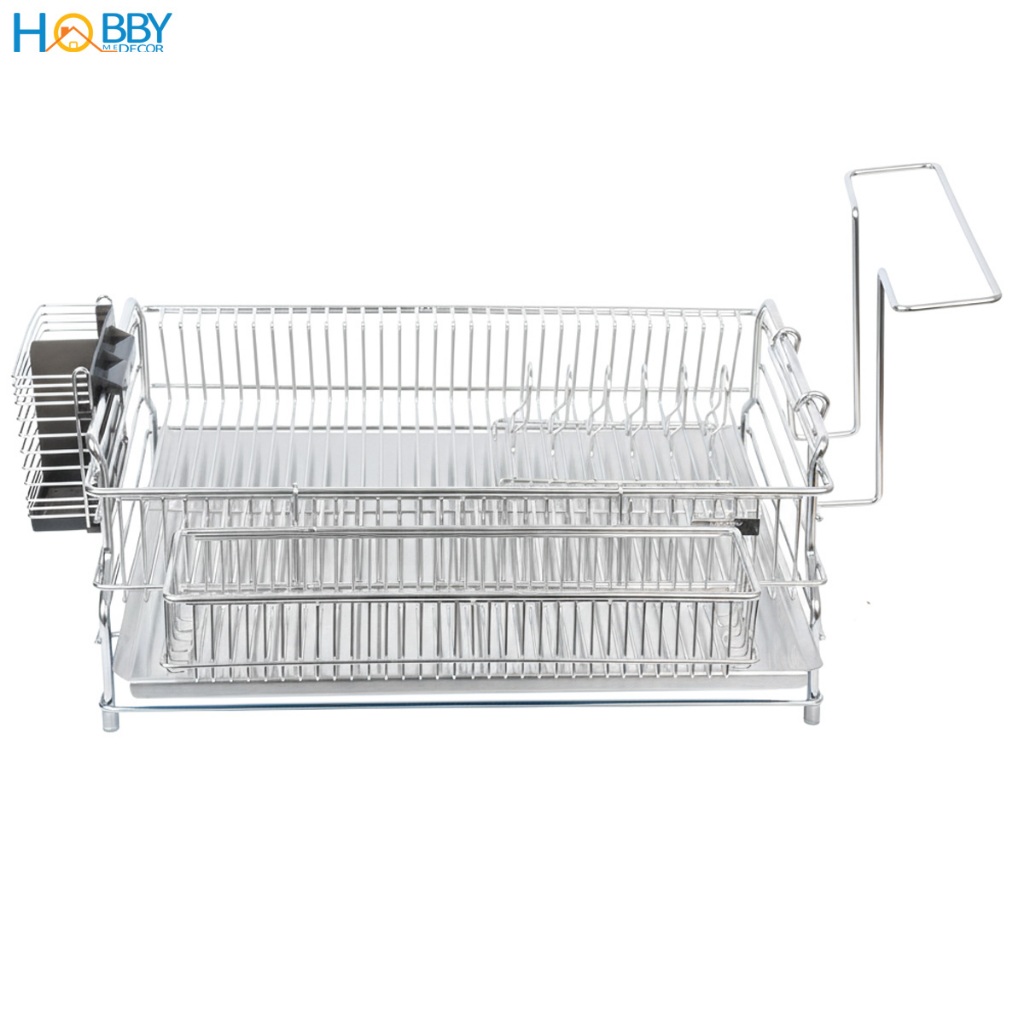 Kệ chén đa năng 1 tầng có khay hứng nước inox 304 Hobby home decor KC10