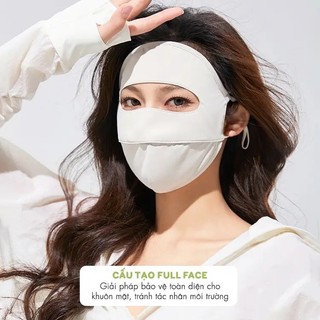 Khẩu Trang Chống Nắng UPF 50+ Che Trán Che Mặt Đi Xe Máy – Vải Lụa Băng Thoáng Mát Nam Nữ