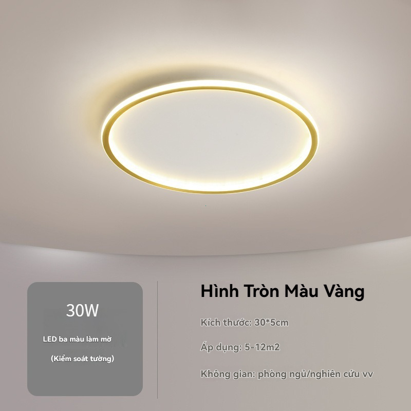 Đèn trần đơn giản led không khí hiện đại Bắc Âu tròn phòng khách ánh sáng phòng ngủ sáng tạo