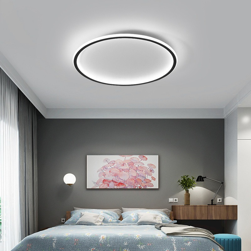 Đèn trần đơn giản led không khí hiện đại Bắc Âu tròn phòng khách ánh sáng phòng ngủ sáng tạo