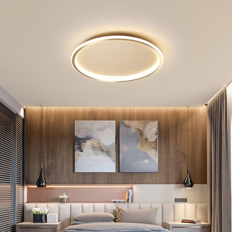 Đèn trần đơn giản led không khí hiện đại Bắc Âu tròn phòng khách ánh sáng phòng ngủ sáng tạo