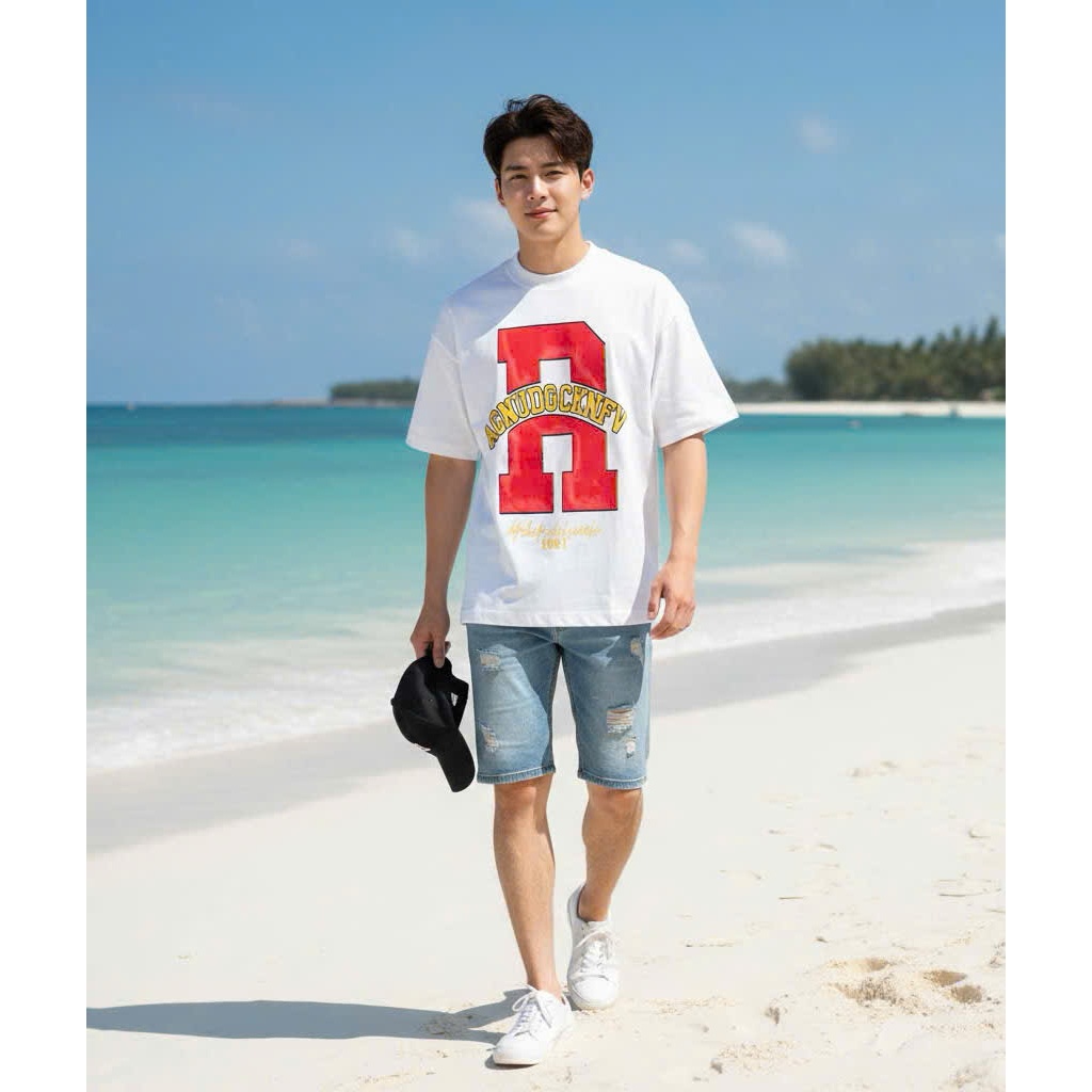 Áo thun Stee Cổ tròn R Letter Localbrand ISIEUAOTHUNI Unisex Cotton