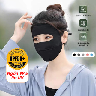 Khẩu Trang Chống Nắng UPF 50+ Che Trán Che Mặt Đi Xe Máy – Vải Lụa Băng Thoáng Mát Nam Nữ