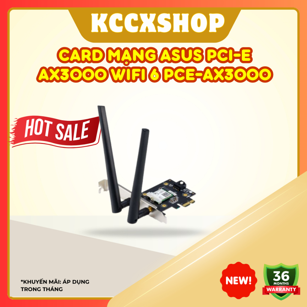 Card mạng Asus PCI-E AX3000 WiFi 6 PCE-AX3000 – Kết nối không dây tốc ...
