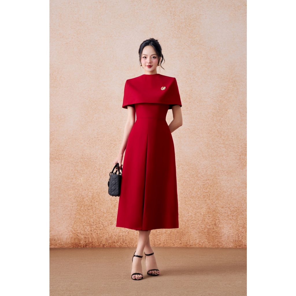 Đầm mặc 2 kiểu ELLA DORA  thiết kế vai choàng form ôm dáng dài hiện đại phong cách thời trang [D273]