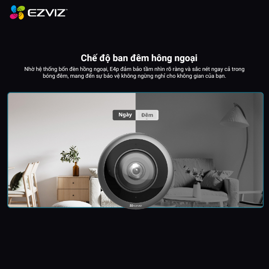 [Góc Nhìn 360] Camera IP Wifi Mắt Cá Ezviz E4P 6MP Toàn Cảnh 360 Độ Phân Giải 3K+, Đế Nam Châm | BigBuy360 - bigbuy360.vn