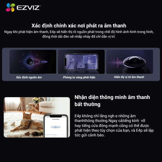 [Góc Nhìn 360] Camera IP Wifi Mắt Cá Ezviz E4P 6MP Toàn Cảnh 360 Độ Phân Giải 3K+, Đế Nam Châm | BigBuy360 - bigbuy360.vn