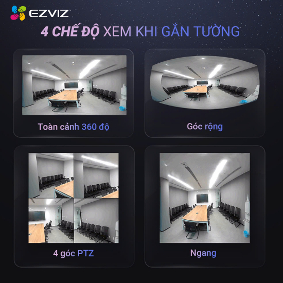 [Góc Nhìn 360] Camera IP Wifi Mắt Cá Ezviz E4P 6MP Toàn Cảnh 360 Độ Phân Giải 3K+, Đế Nam Châm | BigBuy360 - bigbuy360.vn