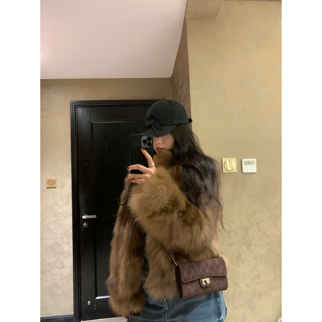 Túi ví da lộn khóa xoay trần trám size 20cm chuẩn hàng l1 đeo vai đeo chéo sang chảnh