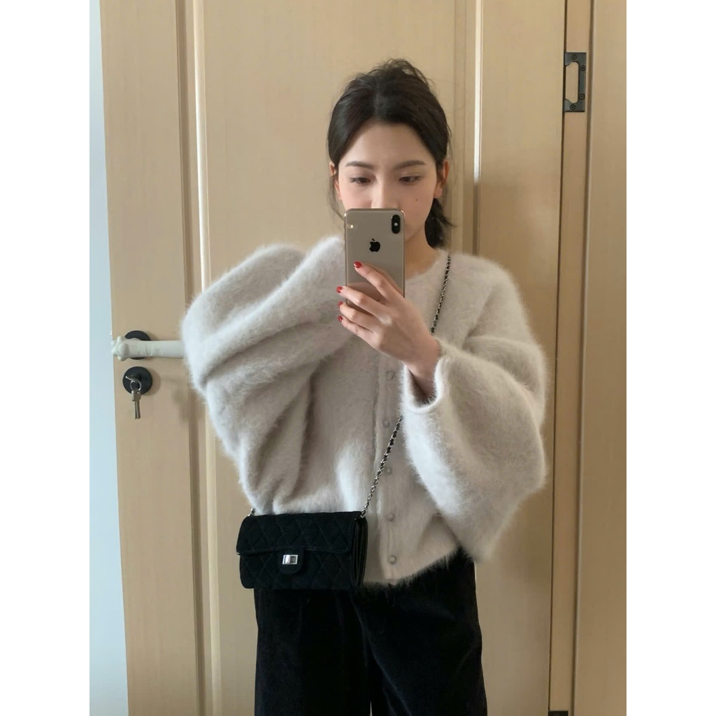 Túi ví da lộn khóa xoay trần trám size 20cm chuẩn hàng l1 đeo vai đeo chéo sang chảnh