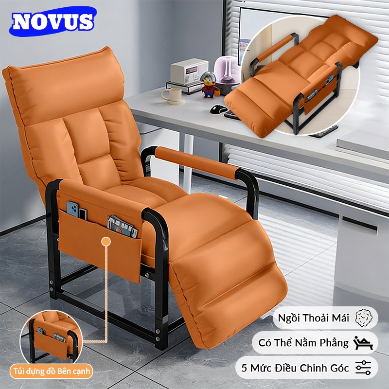 Ghế Lười Thông Minh NOVUS - 5 Cấp Điều Chỉnh, Ngồi Nằm Thoải Mái,  Túi Lưu Trữ Tiện Lợi - Chất Liệu Thoáng Khí Cao Cấp