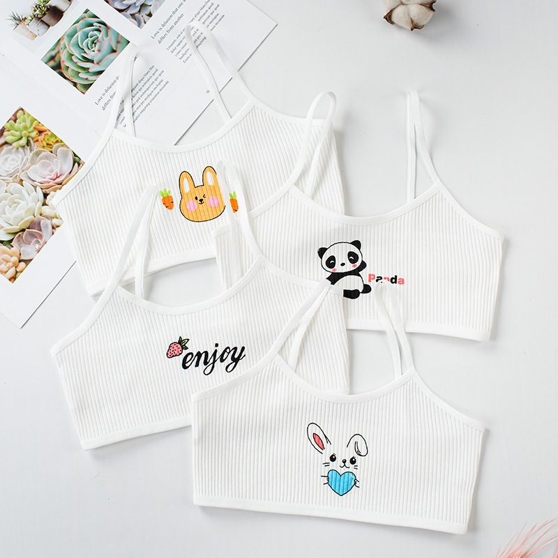 [Peinn] Combo 4 chiếc áo lá học sinh cotton kháng khuẩn thoáng mát thấm hút mồ hôi cho, áo lót bé gái in hình dễ thương