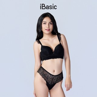 [SEASON OF LOVE] Áo ngực Áo lót Áo Bra ren mỏng có gọng màu đen iBasic BRAW173