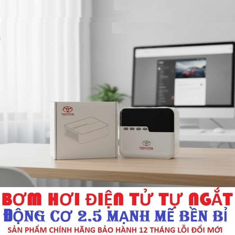 Bơm lốp ô tô Bơm lốp xe hơi điện tử tự ngắt Bảo hành 12 tháng Bomlopoto