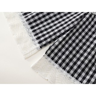 Set Bộ Bé Gái, Đồ Bộ Bé Gái Thiết Kế Kẻ Caro Phối Ren Tiểu Thư Mềm Mại Chất Liệu Cotton Thoáng Mát