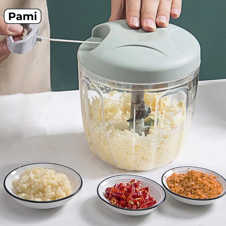 [HÀNG LOẠI 1] Máy Xay Tỏi Ớt Cầm Tay Mini, Dụng Cụ Xay Tỏi, Ớt Dây Rút Tiện Lợi, Máy Xay Nhà Bếp Mini