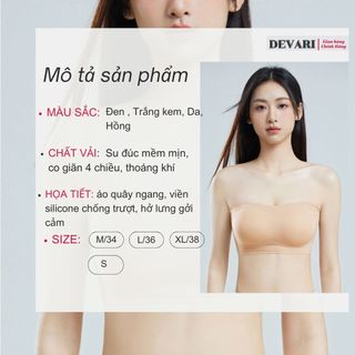 Áo ngực nữ quây ngang su cao cấp đệm mút mỏng ôm gom nâng ngực viền silicon chống tuột DEVARI G86