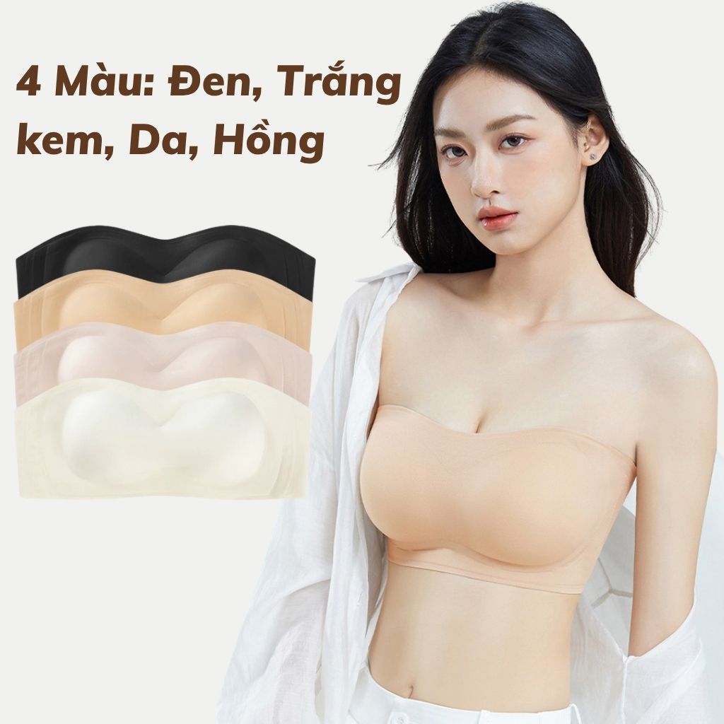 Áo ngực nữ quây ngang không dây cao cấp su mềm mịn viền silicon bám da giữ ngực nâng đỡ LANIXA AG86