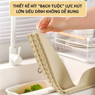 Tấm Chắn Nước Silicone 50cm Chống Tràn Bồn Rửa, Thanh Chắn Nước Hút Chân Không, Lắp Đặt Dễ Dàng