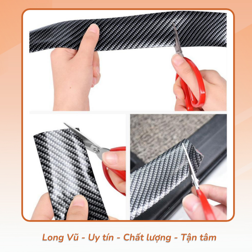 Nẹp Dán Vân Carbon Chống Trầy Xước Bảo Vệ Bậc Cửa Xe Hơi/ Bảo Vệ Cốp Sau Xe Hơi Cho Nhiều Hãng Xe