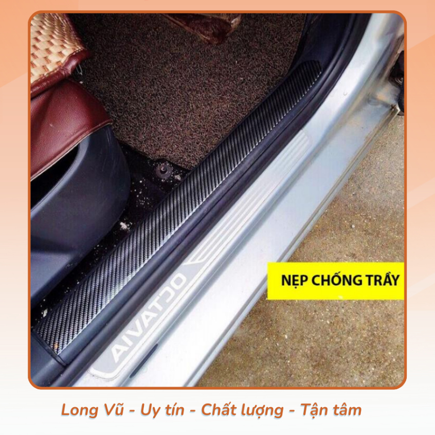 Nẹp Dán Vân Carbon Chống Trầy Xước Bảo Vệ Bậc Cửa Xe Hơi/ Bảo Vệ Cốp Sau Xe Hơi Cho Nhiều Hãng Xe