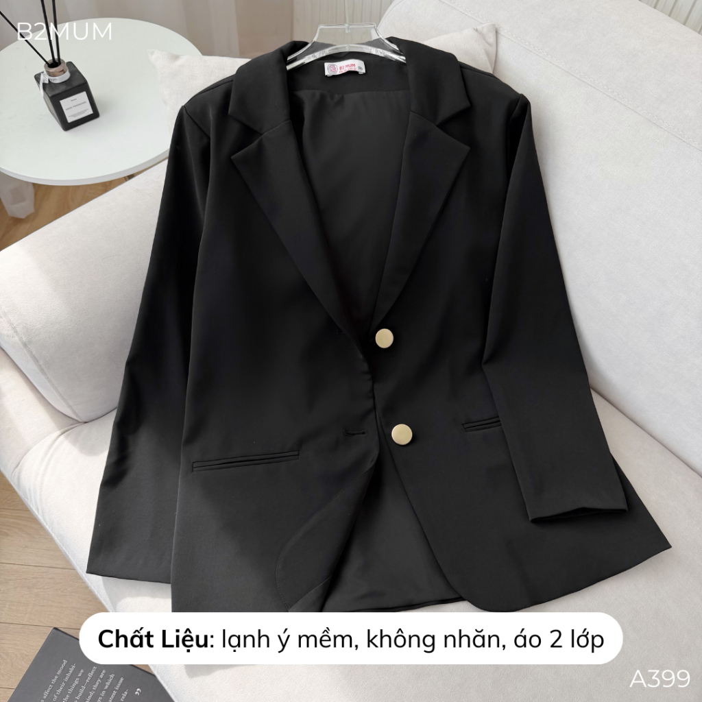 Áo Blazer Bầu Dài Tay Dáng Suông, Công Sở Thanh Lịch, Mặc Bầu & Sau Sinh, Dễ Phối Đồ - A399 B2MUM