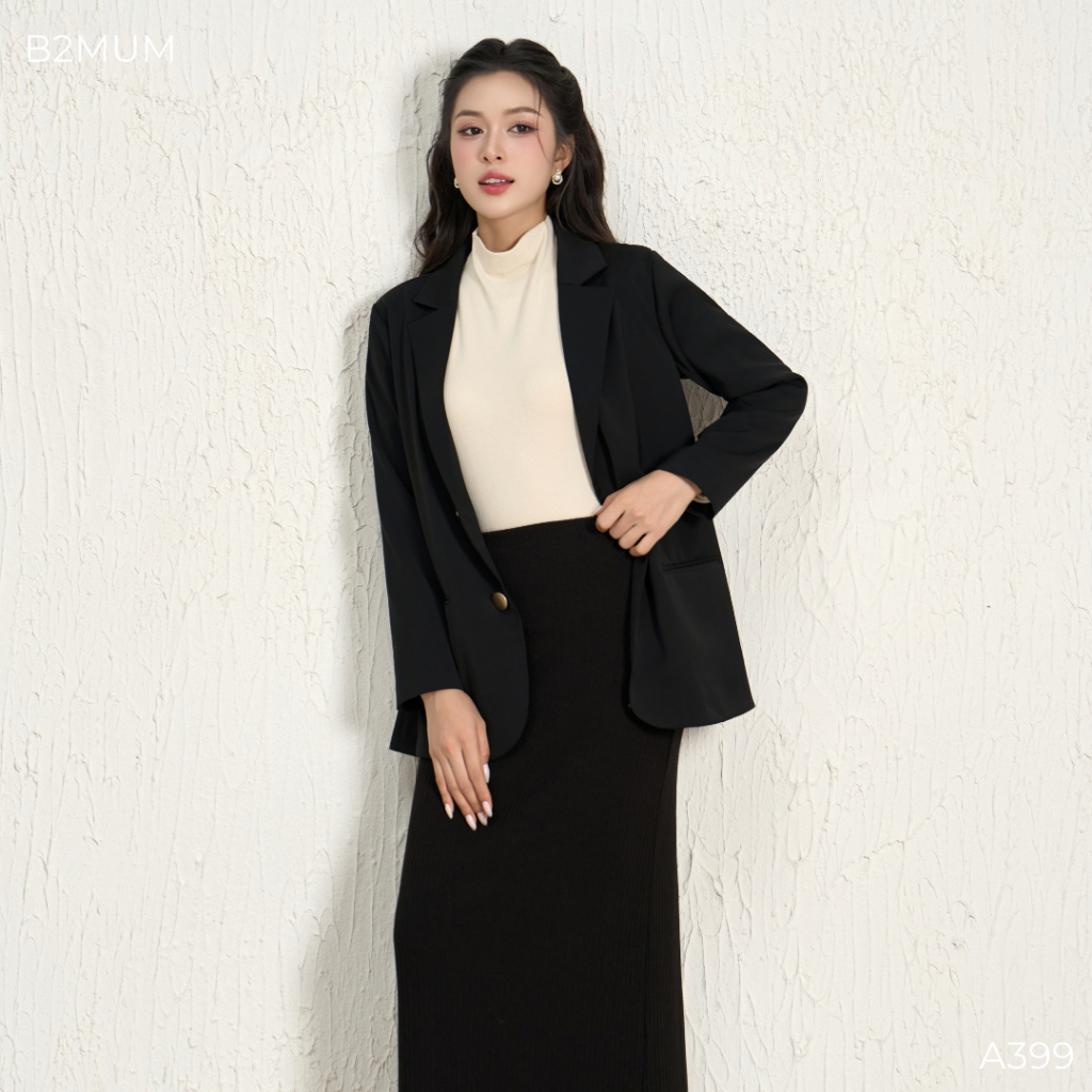 Áo Blazer Bầu Dài Tay Dáng Suông, Công Sở Thanh Lịch, Mặc Bầu & Sau Sinh, Dễ Phối Đồ - A399 B2MUM