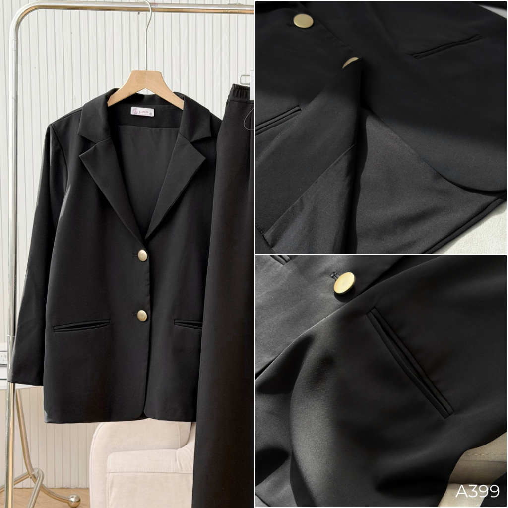 Áo Blazer Bầu Dài Tay Dáng Suông, Công Sở Thanh Lịch, Mặc Bầu & Sau Sinh, Dễ Phối Đồ - A399 B2MUM