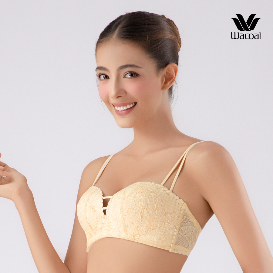 Áo lót Wacoal Trendy bra IOB1306 không gọng nâng nhẹ mút ~ 1.5cm dây vai mảnh cố định smart size