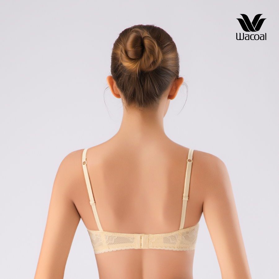 Áo lót Wacoal Trendy bra IOB1306 không gọng nâng nhẹ mút ~ 1.5cm dây vai mảnh cố định smart size