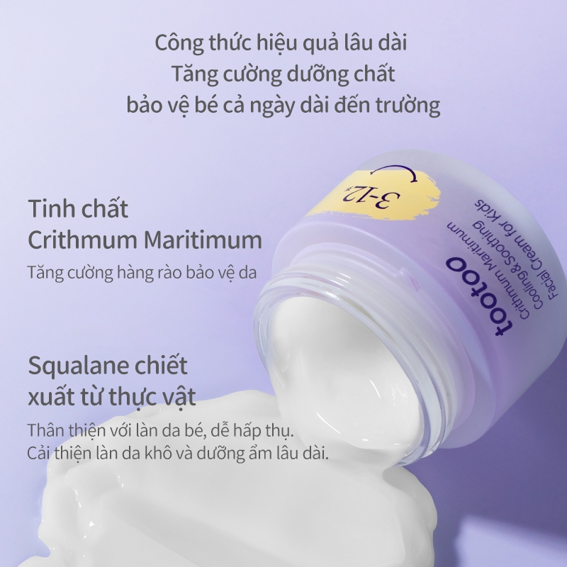 tootoo Kem dưỡng ẩm làm dịu da Icy, dành cho trẻ từ 1-12 tuổi, dưỡng ẩm và phục hồi da, 45g