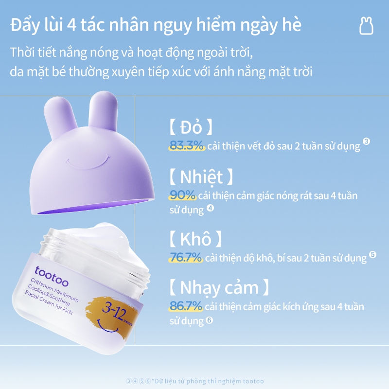 Kem dưỡng ẩm làm dịu da tootoo Icy, dành cho trẻ từ 1-12 tuổi, dưỡng ẩm và phục hồi da, 45g
