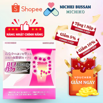 Men Lợi Khuẩn Nichiei Bussan Beauty Queen, Hỗ Trợ Táo Bón Đầy Hơi, Trào Ngược Dạ Dày Nhật Bản 30 Gói